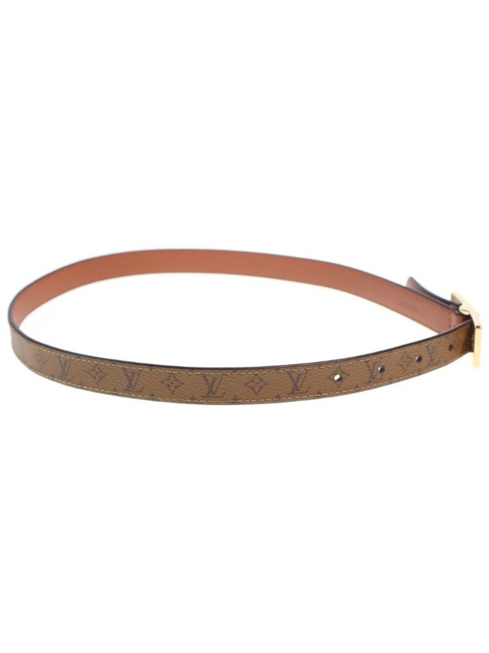 Louis Vuitton Monogram Reverse LV Duo 18 mm Leather Belt Brown Gold - Picture 3 of 6